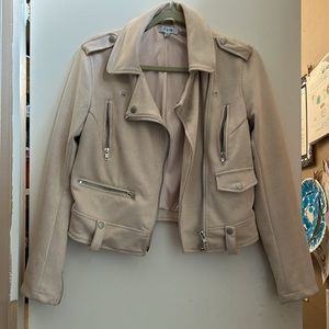 Cream / Light Tan Moto Jacket - XS
